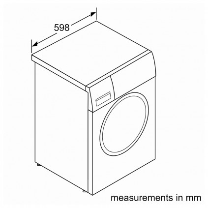 ابعاد ماشین لباسشویی هوشمند بوش WAV28KH0GC