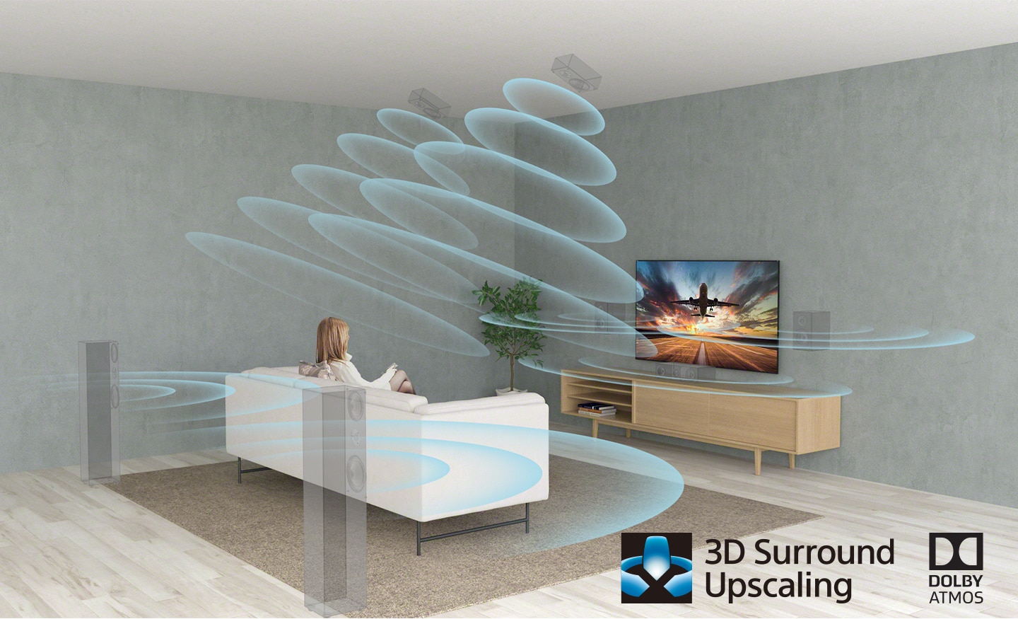 تکنولوژی 3D Surround Upscaling در تلویزیون 55X9000J